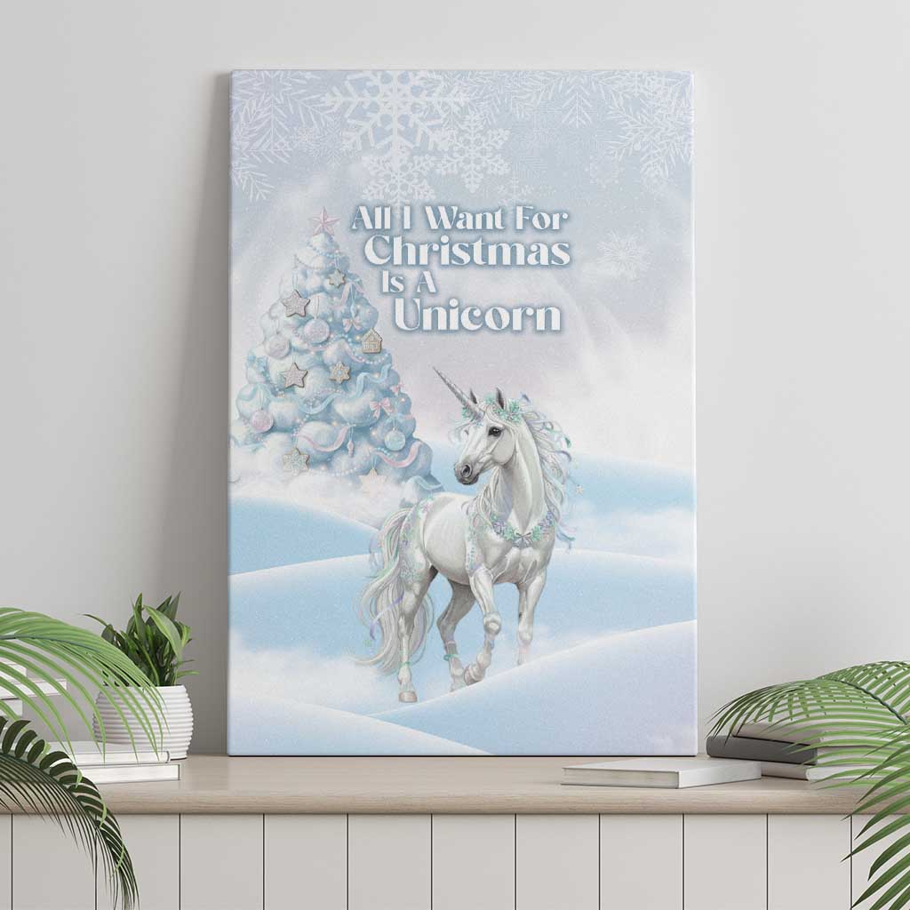 Magical Christmas Canvas Wall Art Unicorn With Cotton Candy Xmas Tree - Wonder Print Shop