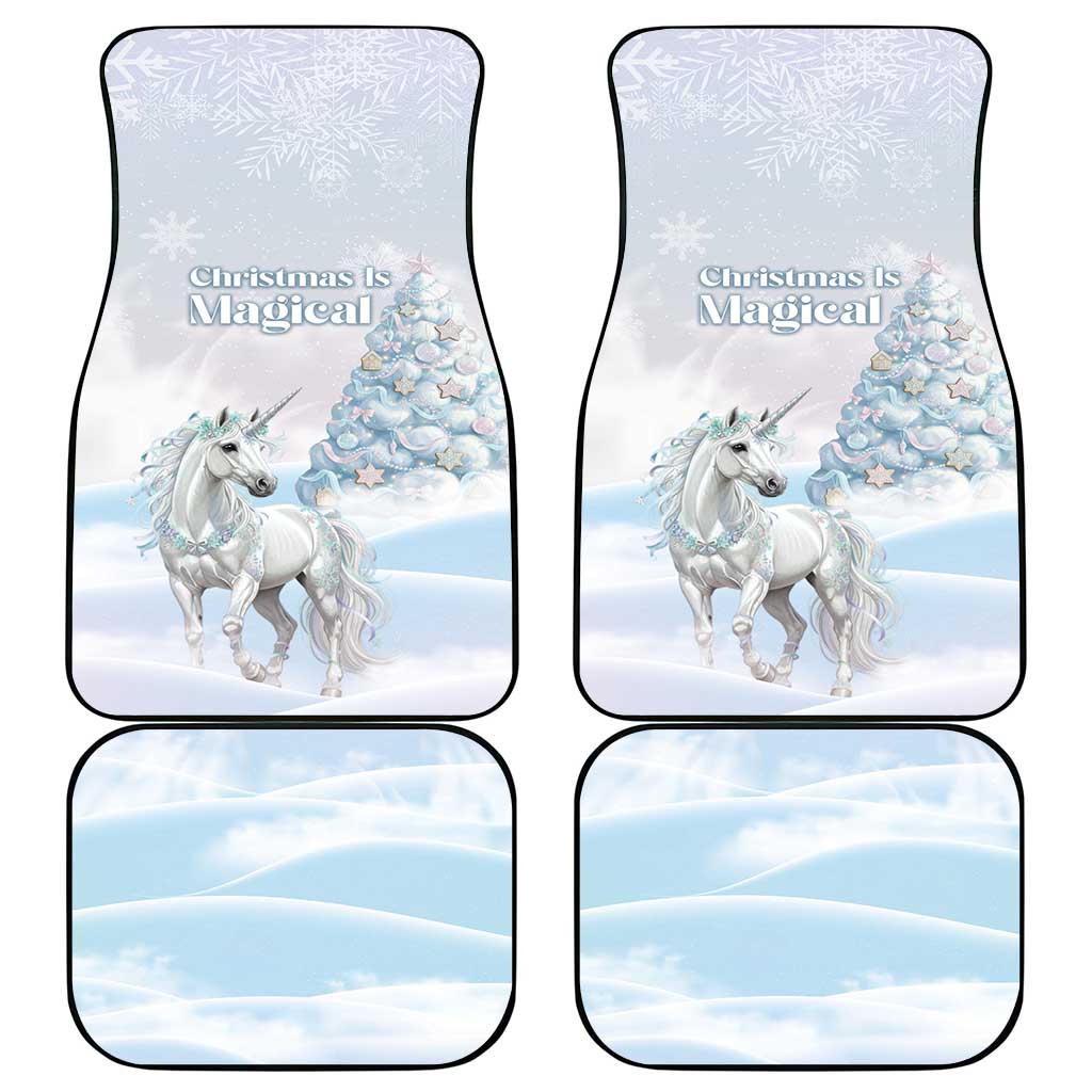 Magical Christmas Car Mats Unicorn With Cotton Candy Xmas Tree - Wonder Print Shop