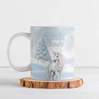 Magical Christmas Ceramic Mug Unicorn With Cotton Candy Xmas Tree - Wonder Print Shop