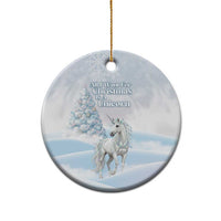 Magical Christmas Ceramic Ornament Unicorn With Cotton Candy Xmas Tree - Wonder Print Shop