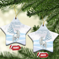 Magical Christmas Ceramic Ornament Unicorn With Cotton Candy Xmas Tree - Wonder Print Shop