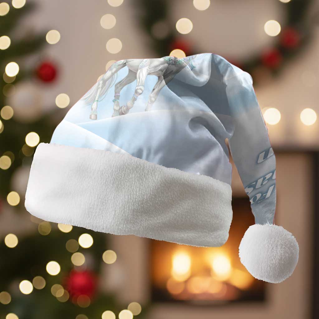 Magical Christmas Santa Hat Unicorn With Cotton Candy Xmas Tree - Wonder Print Shop
