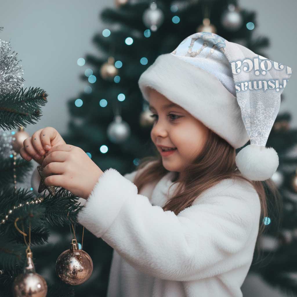 Magical Christmas Santa Hat Unicorn With Cotton Candy Xmas Tree - Wonder Print Shop