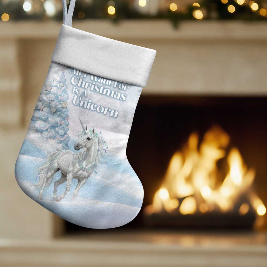 Magical Christmas Stocking Unicorn With Cotton Candy Xmas Tree - Wonder Print Shop
