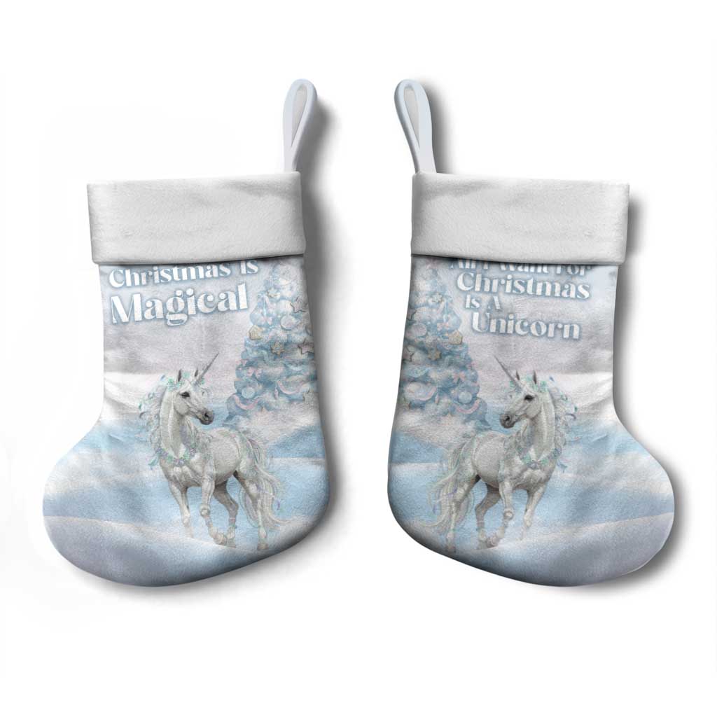 Magical Christmas Stocking Unicorn With Cotton Candy Xmas Tree - Wonder Print Shop