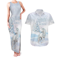 Magical Christmas Couples Matching Tank Maxi Dress and Hawaiian Shirt Unicorn With Cotton Candy Xmas Tree - Wonder Print Shop