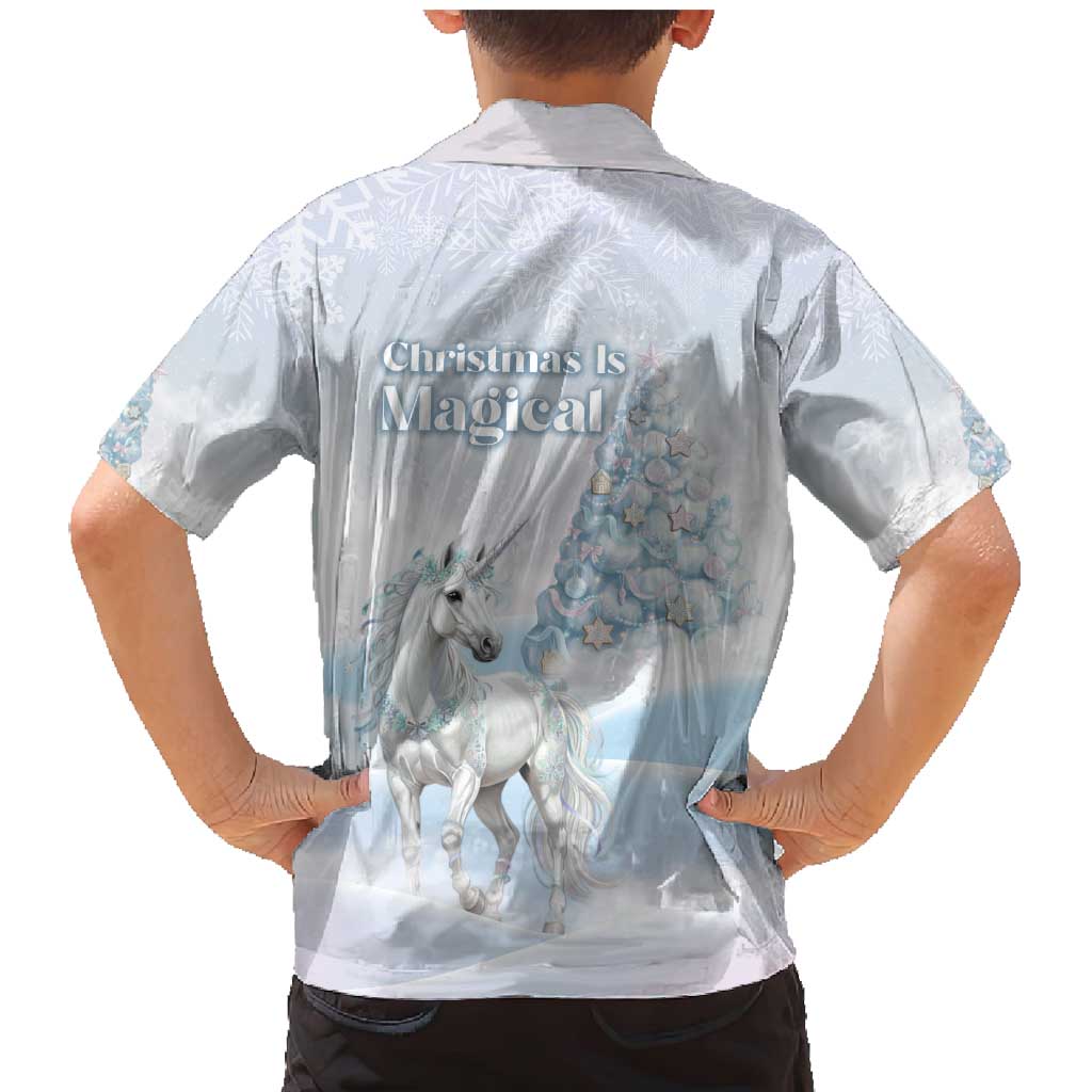 Magical Christmas Family Matching Mermaid Dress and Hawaiian Shirt Unicorn With Cotton Candy Xmas Tree - Wonder Print Shop