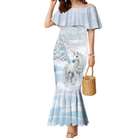 Magical Christmas Family Matching Mermaid Dress and Hawaiian Shirt Unicorn With Cotton Candy Xmas Tree - Wonder Print Shop