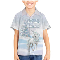 Magical Christmas Family Matching Mermaid Dress and Hawaiian Shirt Unicorn With Cotton Candy Xmas Tree - Wonder Print Shop