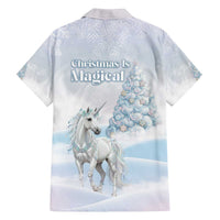 Magical Christmas Family Matching Off The Shoulder Long Sleeve Dress and Hawaiian Shirt Unicorn With Cotton Candy Xmas Tree - Wonder Print Shop