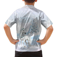 Magical Christmas Family Matching Off Shoulder Maxi Dress and Hawaiian Shirt Unicorn With Cotton Candy Xmas Tree - Wonder Print Shop