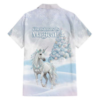 Magical Christmas Family Matching Off Shoulder Maxi Dress and Hawaiian Shirt Unicorn With Cotton Candy Xmas Tree - Wonder Print Shop