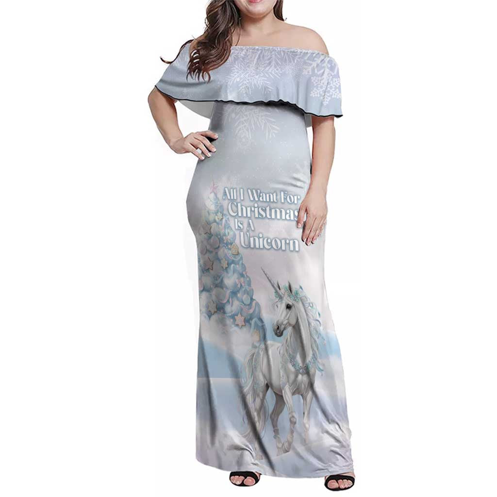 Magical Christmas Family Matching Off Shoulder Maxi Dress and Hawaiian Shirt Unicorn With Cotton Candy Xmas Tree - Wonder Print Shop