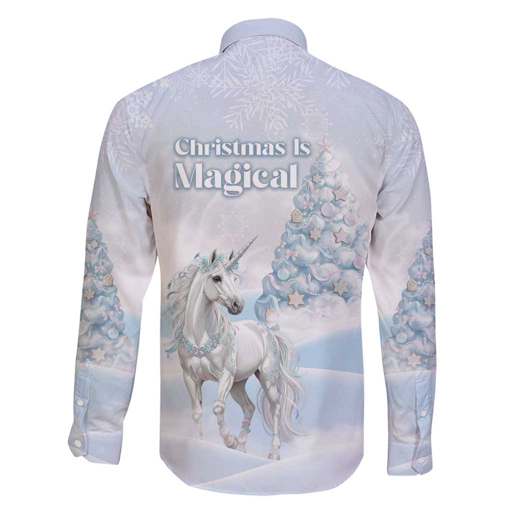 Magical Christmas Family Matching Puletasi and Hawaiian Shirt Unicorn With Cotton Candy Xmas Tree - Wonder Print Shop
