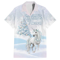 Magical Christmas Family Matching Tank Maxi Dress and Hawaiian Shirt Unicorn With Cotton Candy Xmas Tree - Wonder Print Shop