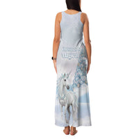 Magical Christmas Family Matching Tank Maxi Dress and Hawaiian Shirt Unicorn With Cotton Candy Xmas Tree - Wonder Print Shop
