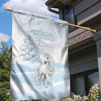 Magical Christmas Garden Flag Unicorn With Cotton Candy Xmas Tree - Wonder Print Shop