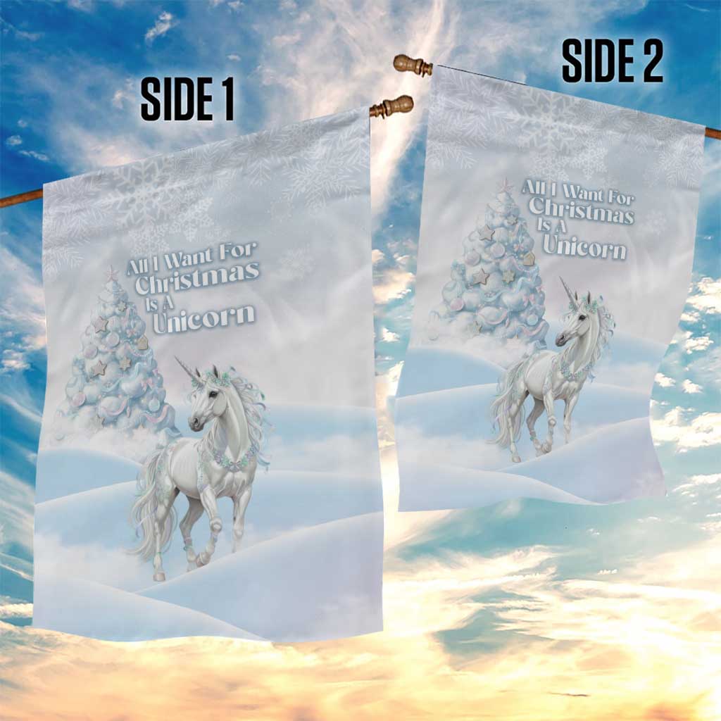 Magical Christmas Garden Flag Unicorn With Cotton Candy Xmas Tree - Wonder Print Shop
