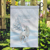 Magical Christmas Garden Flag Unicorn With Cotton Candy Xmas Tree - Wonder Print Shop