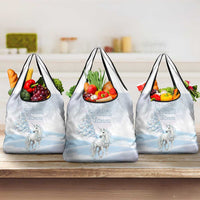 Magical Christmas Grocery Bag Unicorn With Cotton Candy Xmas Tree - Wonder Print Shop
