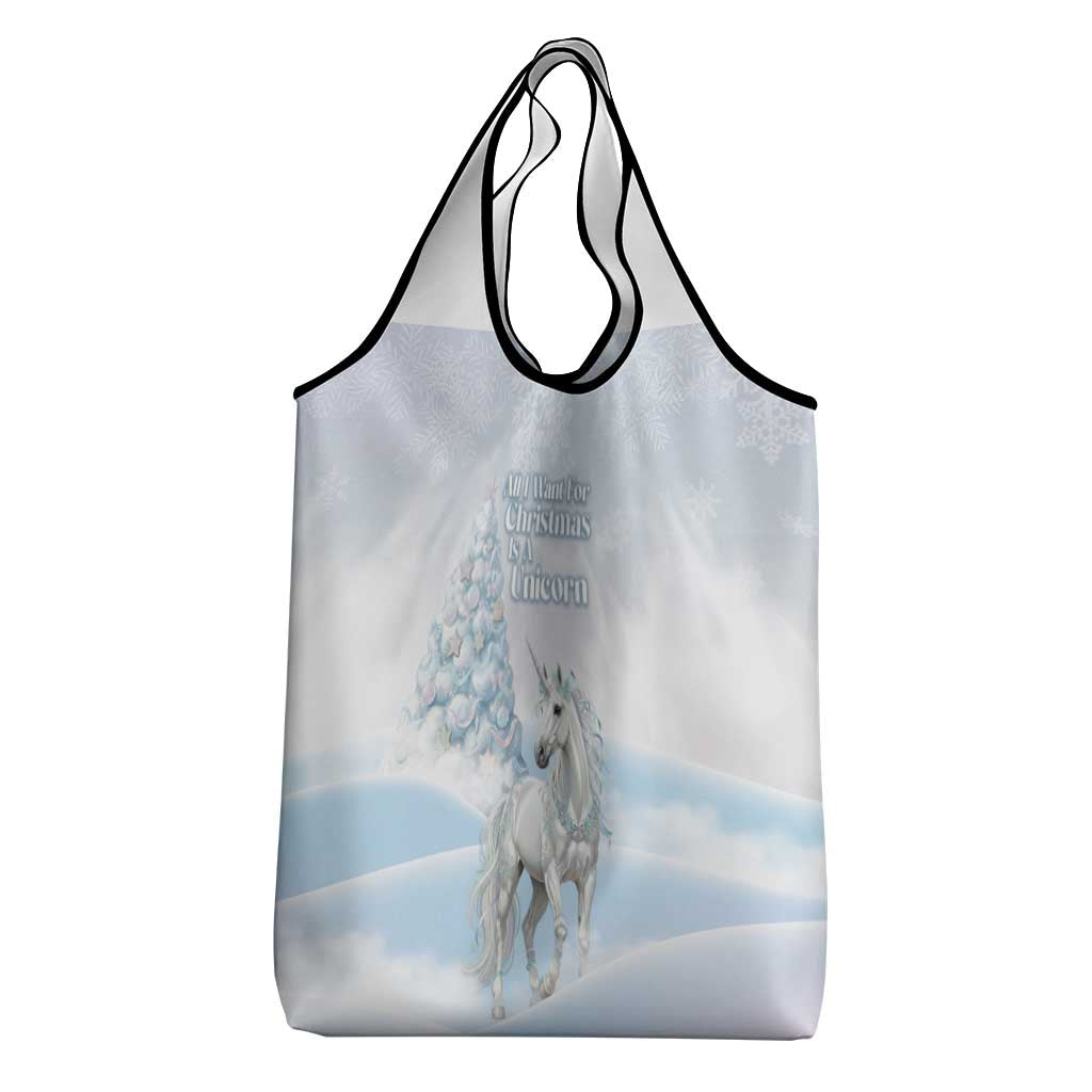 Magical Christmas Grocery Bag Unicorn With Cotton Candy Xmas Tree - Wonder Print Shop