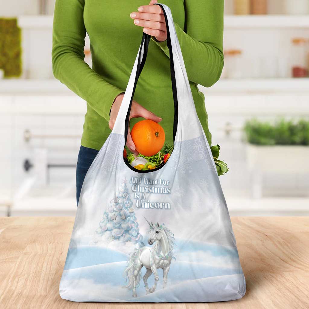 Magical Christmas Grocery Bag Unicorn With Cotton Candy Xmas Tree - Wonder Print Shop