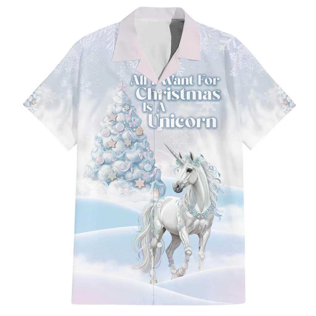 Magical Christmas Hawaiian Shirt Unicorn With Cotton Candy Xmas Tree - Wonder Print Shop