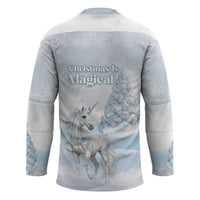 Magical Christmas Hockey Jersey Unicorn With Cotton Candy Xmas Tree - Wonder Print Shop