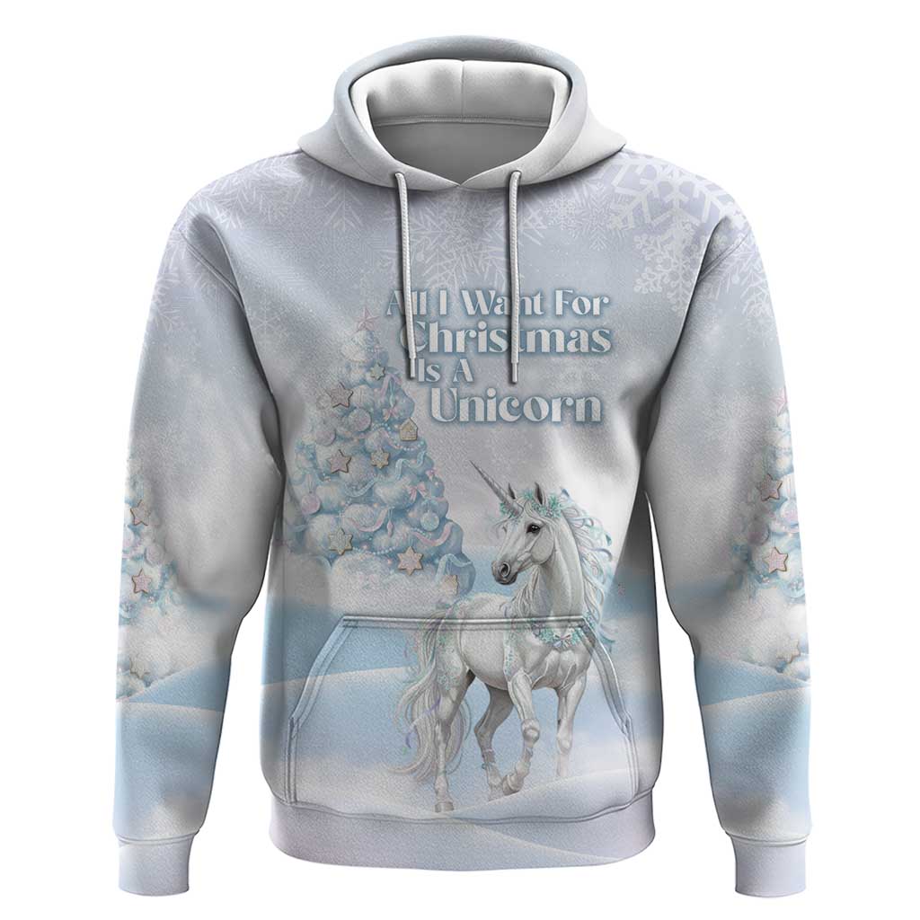 Magical Christmas Hoodie Unicorn With Cotton Candy Xmas Tree - Wonder Print Shop