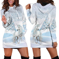 Magical Christmas Hoodie Dress Unicorn With Cotton Candy Xmas Tree - Wonder Print Shop