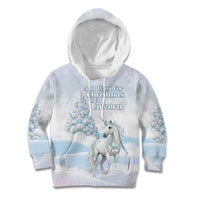 Magical Christmas Kid Hoodie Unicorn With Cotton Candy Xmas Tree - Wonder Print Shop