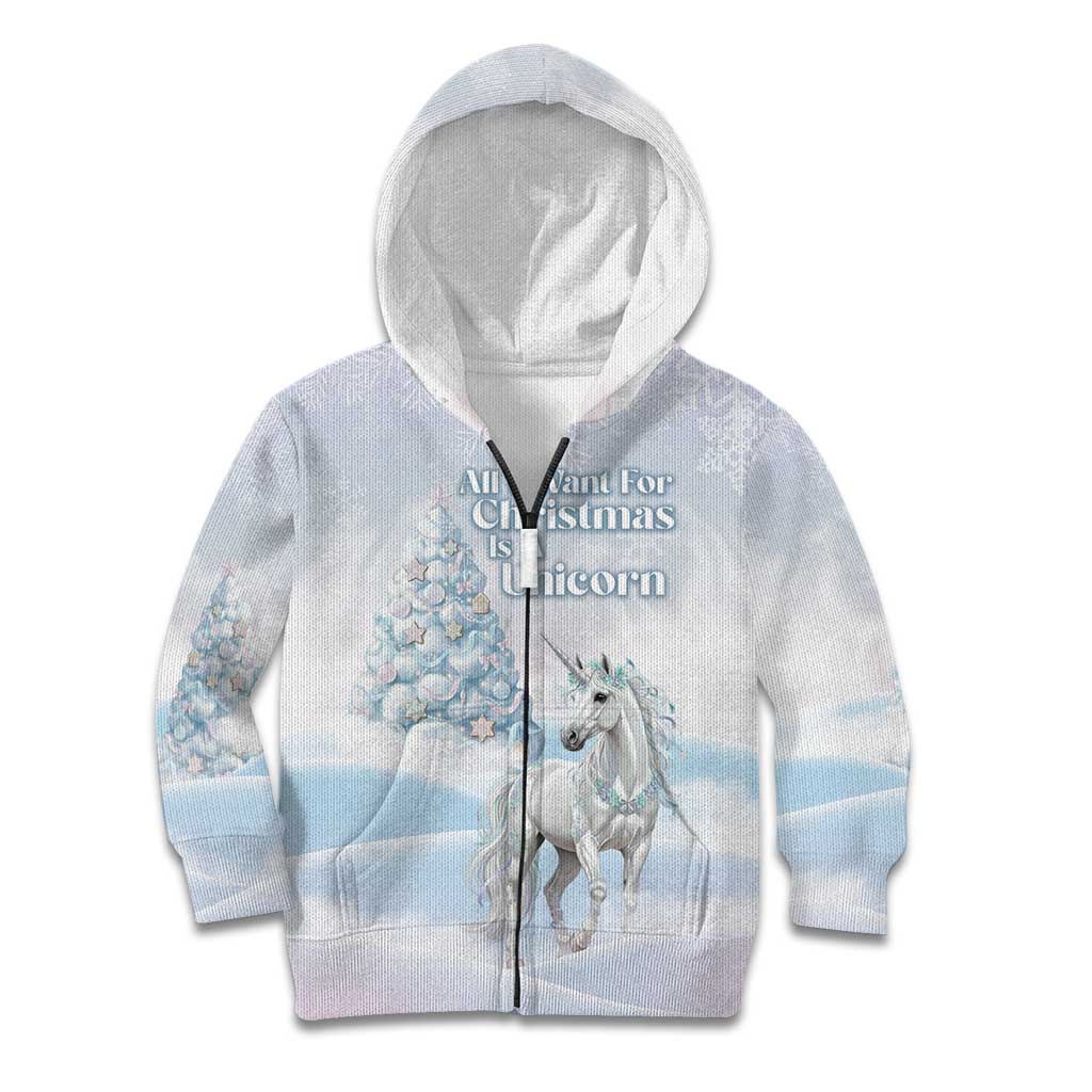 Magical Christmas Kid Hoodie Unicorn With Cotton Candy Xmas Tree - Wonder Print Shop