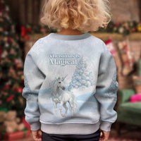 Magical Christmas Kid Ugly Christmas Sweater Unicorn With Cotton Candy Xmas Tree - Wonder Print Shop