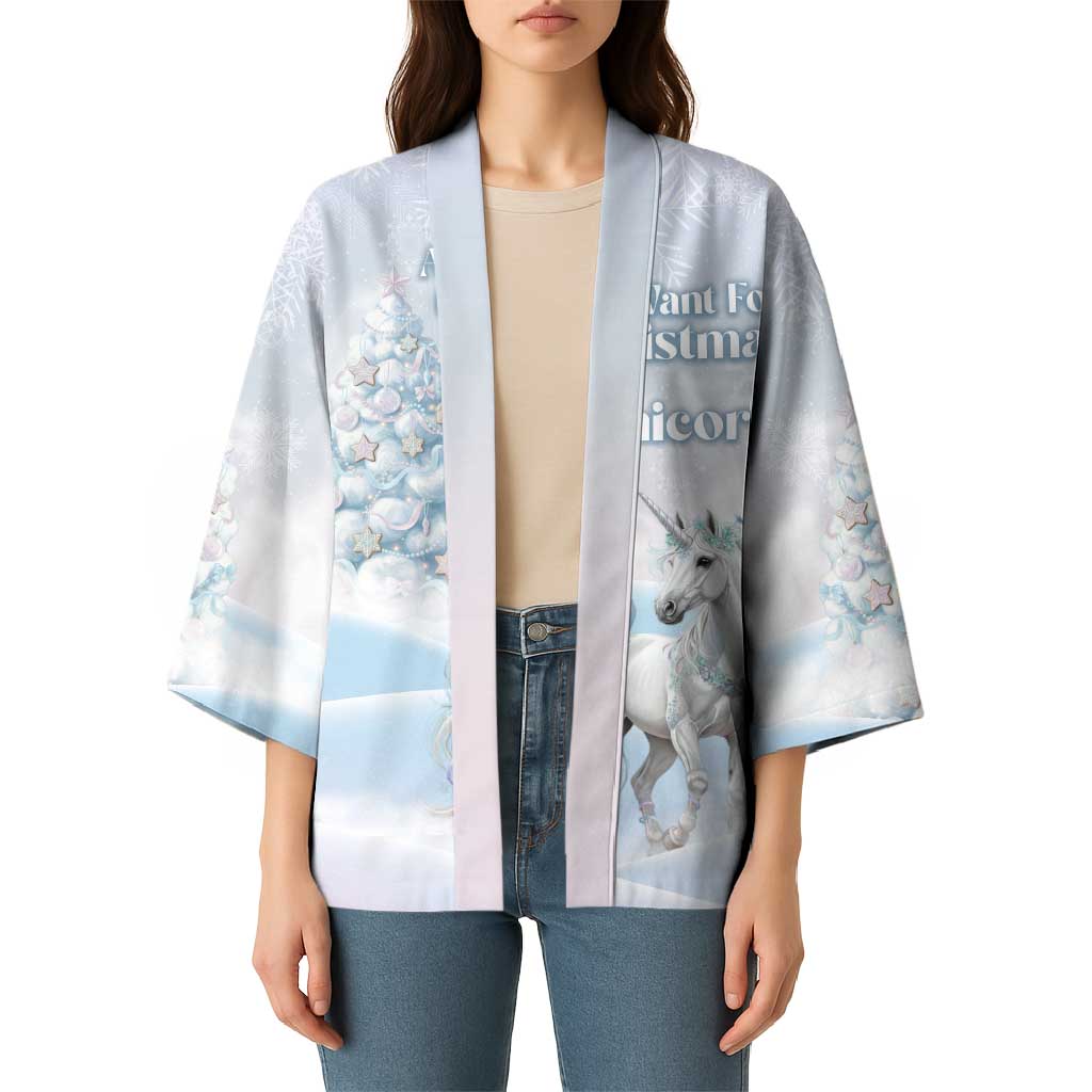 Magical Christmas Kimono Unicorn With Cotton Candy Xmas Tree - Wonder Print Shop