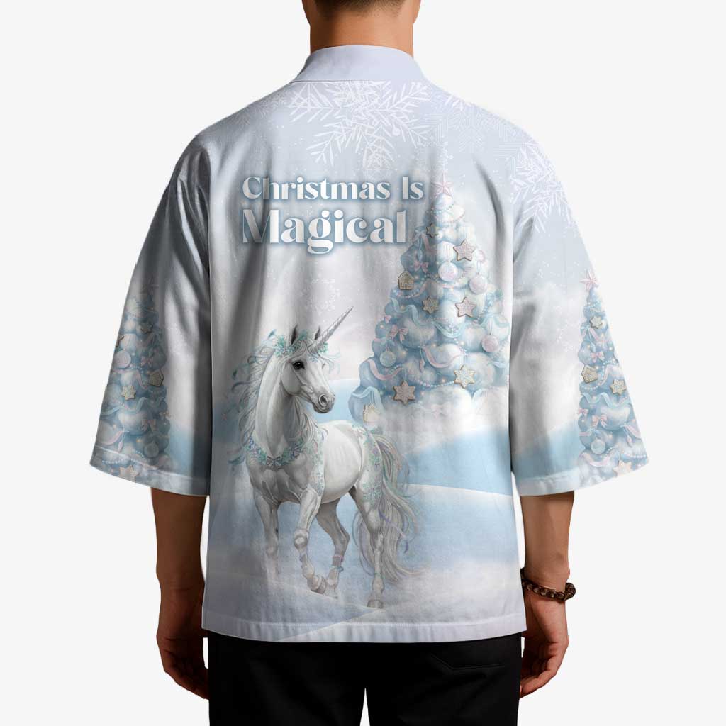 Magical Christmas Kimono Unicorn With Cotton Candy Xmas Tree - Wonder Print Shop