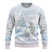 Magical Christmas Ugly Christmas Sweater Unicorn With Cotton Candy Xmas Tree - Wonder Print Shop