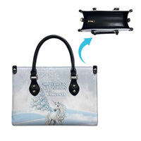 Magical Christmas Leather Bag Unicorn With Cotton Candy Xmas Tree - Wonder Print Shop