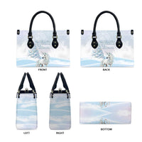 Magical Christmas Leather Bag Unicorn With Cotton Candy Xmas Tree - Wonder Print Shop