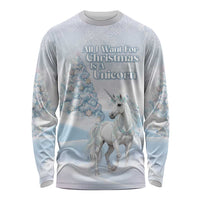 Magical Christmas Long Sleeve Shirt Unicorn With Cotton Candy Xmas Tree - Wonder Print Shop