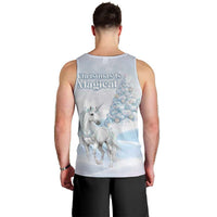 Magical Christmas Men Tank Top Unicorn With Cotton Candy Xmas Tree - Wonder Print Shop