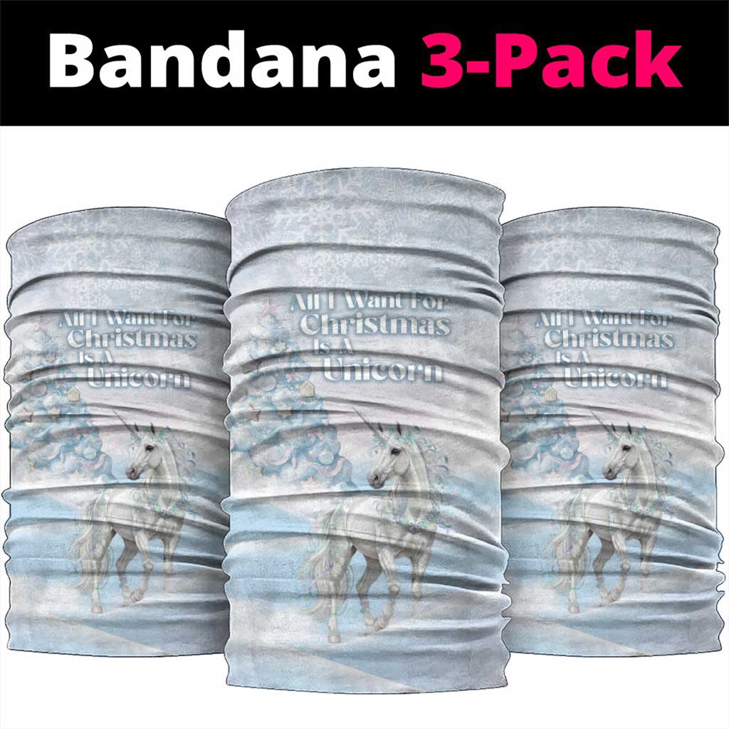 Magical Christmas Neck Gaiter Unicorn With Cotton Candy Xmas Tree - Wonder Print Shop