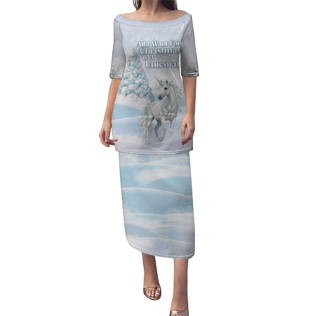 Magical Christmas Puletasi Unicorn With Cotton Candy Xmas Tree - Wonder Print Shop