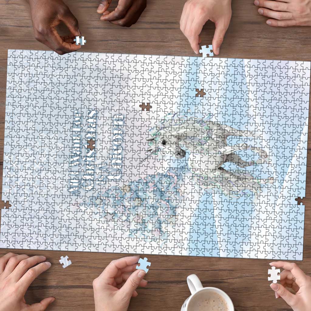 Magical Christmas Puzzle Unicorn With Cotton Candy Xmas Tree - Wonder Print Shop