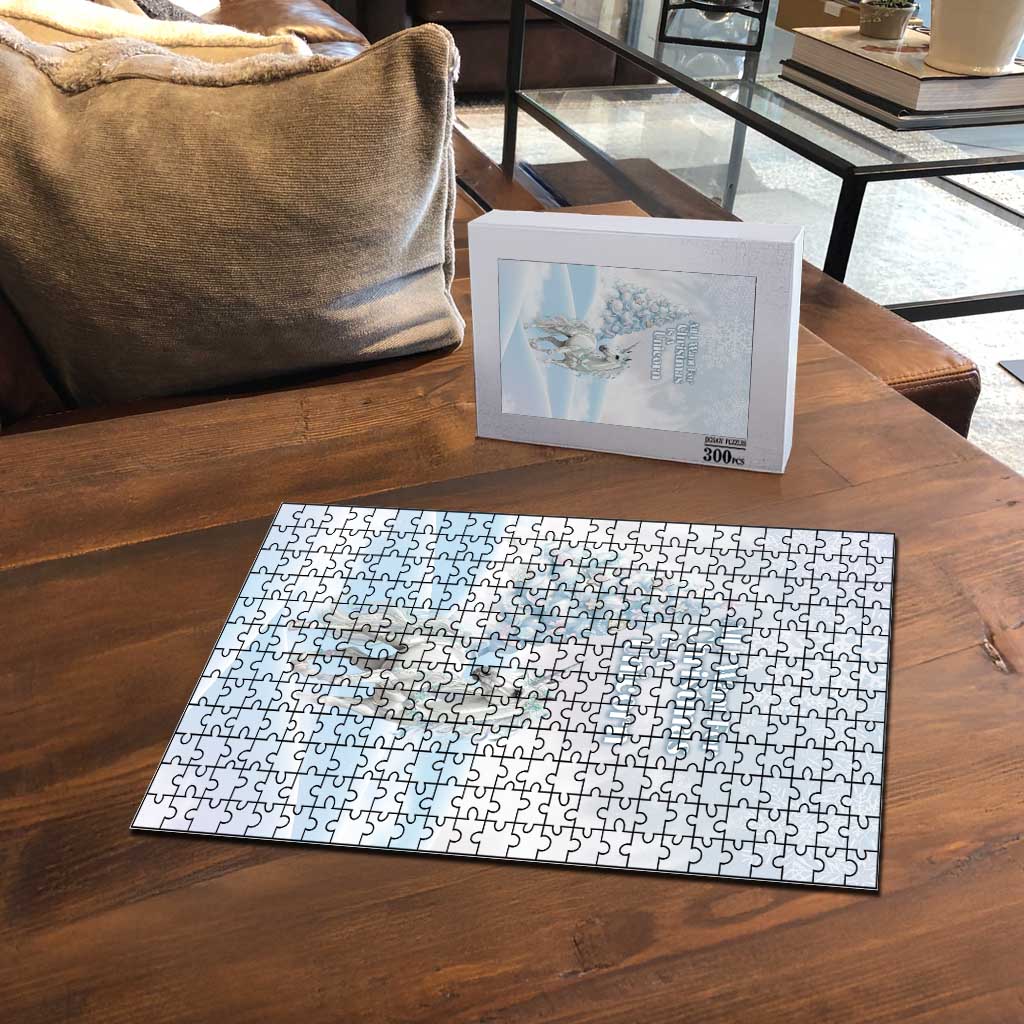 Magical Christmas Puzzle Unicorn With Cotton Candy Xmas Tree - Wonder Print Shop