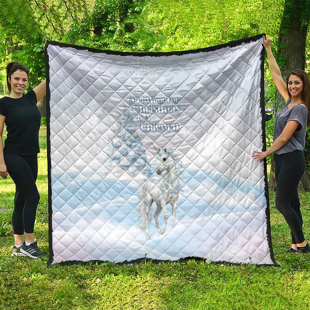 Magical Christmas Quilt Unicorn With Cotton Candy Xmas Tree - Wonder Print Shop