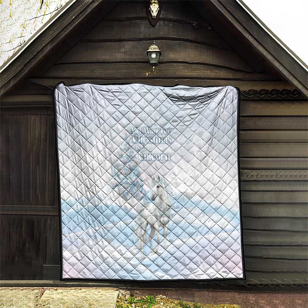 Magical Christmas Quilt Unicorn With Cotton Candy Xmas Tree - Wonder Print Shop