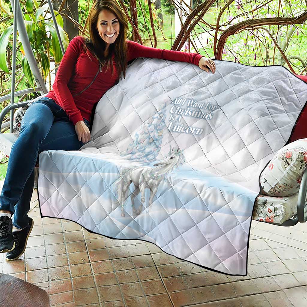 Magical Christmas Quilt Unicorn With Cotton Candy Xmas Tree - Wonder Print Shop