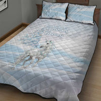 Magical Christmas Quilt Bed Set Unicorn With Cotton Candy Xmas Tree - Wonder Print Shop