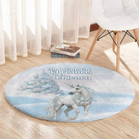 Magical Christmas Round Carpet Unicorn With Cotton Candy Xmas Tree - Wonder Print Shop