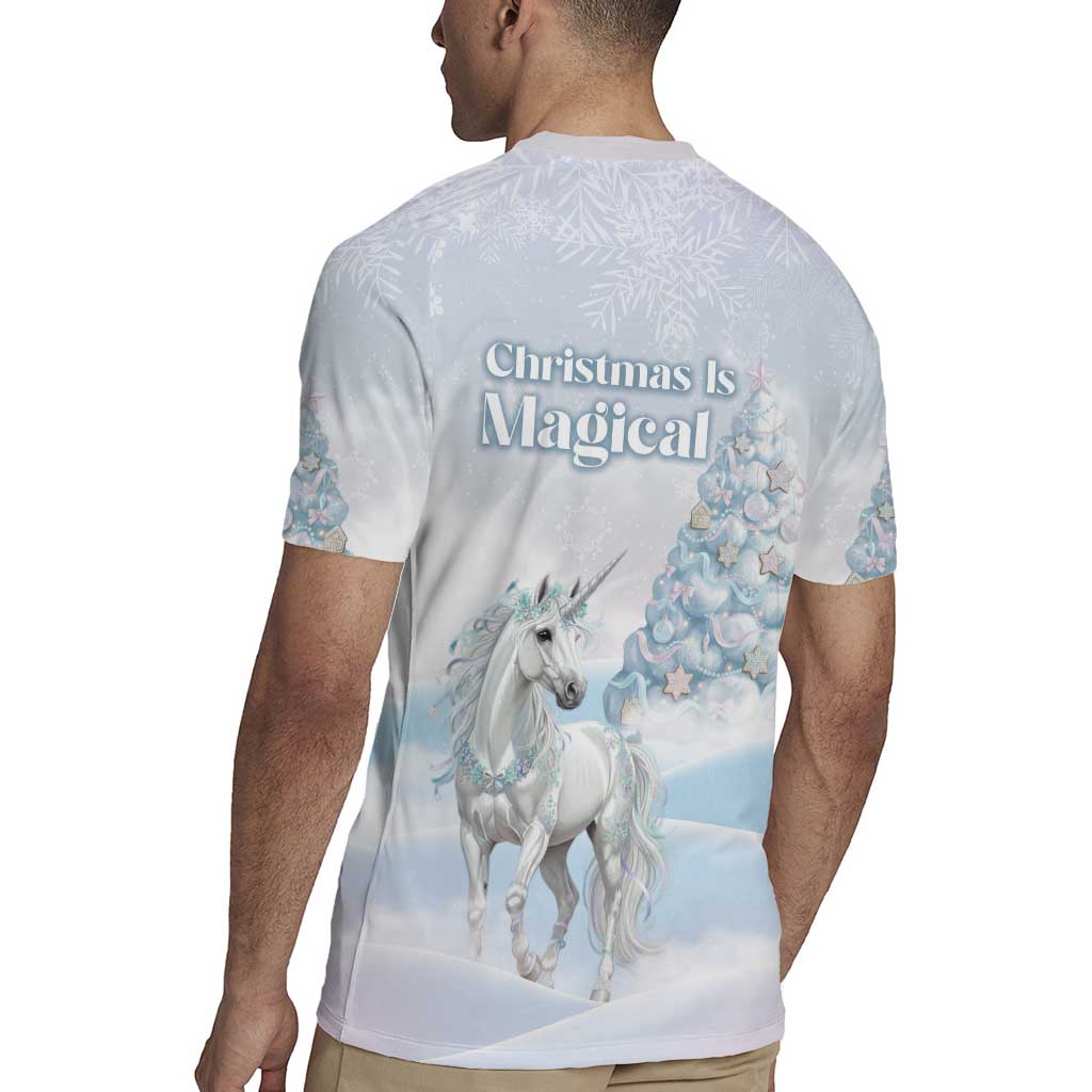 Magical Christmas Rugby Jersey Unicorn With Cotton Candy Xmas Tree - Wonder Print Shop
